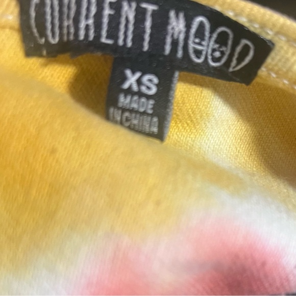 Current Mood Yellow and Pink Tie-Dye Overalls XS - Picture 3 of 4